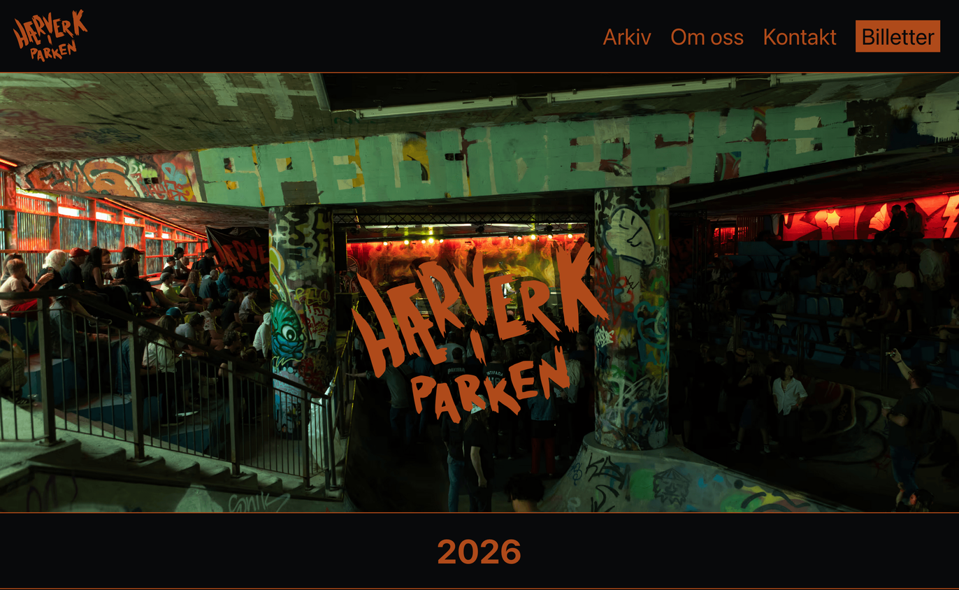 Screenshot of hiposlo.no on desktop