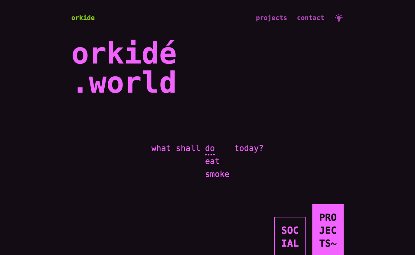 Screenshot of orkide.world on desktop